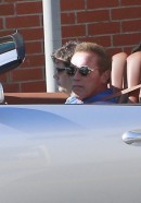 Arnold Schwarzenegger drives his Bugatti