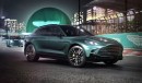 Aston Martin advertises the DBX 707 SUV on the Sphere during the Las Vegas GP