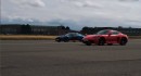 Drag race between Aston Martin GT8 and Porsche 718 Cayman