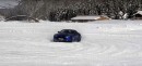 Aston Martin V12 Vantage S in the snow