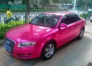 Audi A4 Pink Chrome Wrap