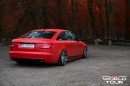 Red Wrap Audi A6 on Vossen Rims