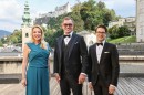 Dr. Kristina Hammer, president of the Salzburg Festival, Markus Duesmann, Chairman of the Board of Management at AUDI AG, and Lukas Crepaz, Commercial Director of the Salzburg Festival (from left to right)