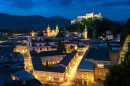 View of the Hofstallgasse and Hohensalzburg Fortress: Salzburg also offers a romantic backdrop during the evening hours