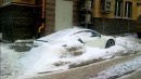 Audi R8 abandoned in russian winter