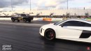 Audi R8 vs. Dodge Ram Cummins drag race on RPM Army
