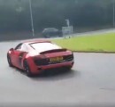 Audi R8 V10 Crashes while Leaving Car Meet
