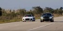 Stock Audi R8 V10 Plus takes on modified Dodge Charger Hellcat