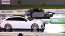 Audi RS 6 Avants drag race Mustang, CTS-V, TRX, Camaro, RS 3 on DRACS
