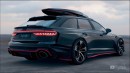 Audi RS 8 Avant slammed widebody station wagon rendering by hycade