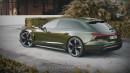 Green Audi RS e-tron GT Avant rendering by sugardesign_1