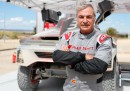 Carlos Sainz Sr. and Audi RS Q e-tron in Zaragoza, Spain, for gravel test drive before 2022 Dakar