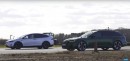 Audi RS6 Drag Races Tesla Model X, It's a Real Cliffhanger