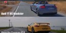 Audi TT RS Roadster vs Porsche Cayman GT4 Acceleration Battle