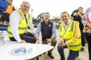 Prime Minister Scott Morrison, AAD Director Kim Ellis and Environment Minister Sussan Ley discuss the funding announcement