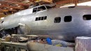Boeing B-17E Flying Fortress in a barn