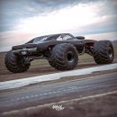 B-Body Dodge Charger MAXX RC monster truck-inspired render by adry53customs on Instagram