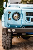 Baby Blue Land Rover Defender 90 Rocks Widebody Kit, Hides LS3