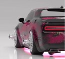 Dodge Challenger swangas makeover rendering by wb.artist20