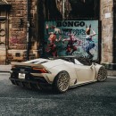 Bagged Lamborghini Huracan EVO Spyder with Liberty Walk kit render by sdesyn on Instagram