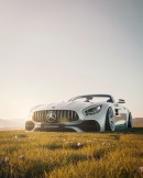 Bagged Mercedes-AMG GT Roadster JDM spring rendering by johnrendering