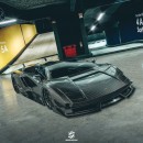 Bare Carbon Lamborghini Countach LPI 800-4 rendering by hugosilvadesigns