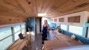 Beach-Themed Skoolie Features a Home-Like Living Space, It Can Go Off-Grid for Days on End