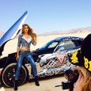 Danielle Knudson next to Guess Viper for Gumball 3000