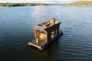 Big Branzino is a floating sauna: a slow-sailing catamaran with the most gorgeous, hand-crafted structure on top