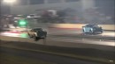 Twin Turbo Chevy Camaro drags Ford Mustangs on National No Prep Racing Association