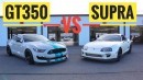 Big Turbo Supra Races Supercharged Ford Mustang Shelby GT350
