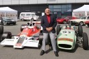 Sir Stirling Moss and historic Formula One cars at Silverstone Classic