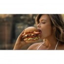 Bikini Model Samantha Hoopes Eats Huge Burger in Hot Tub on a Ford F-650 Heavy Truck