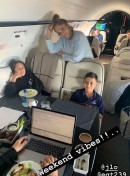 Jennifer Lopez on board a private jet