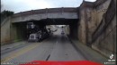 Ford Bronco-Carrying Trailer hits underpass in Attalla, Alabama