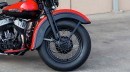 Black and red 1947 Harley-Davidson WL police bike