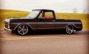 Black and Red 1971 Chevrolet C10 Pickup