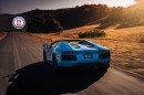 Blue Aventador Roadster on HRE Wheels