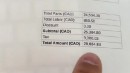 Tesla's invoice with the battery pack replacement price