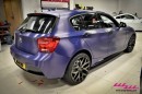 BMW 1 Series Gets Brushed Aluminum Blue Wrap