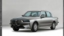 BMW 3 Series E30 to G70 7 Series restomod rendering by Theottle