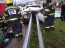 BMW 335i Impaled by Guard Rail