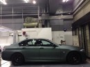 BMW 5 Series Wrapped in Brished Army Green