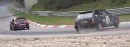 Opel spins on Nurburgring right after another E36 spilled coolant on track