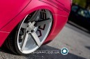 Cherry Red Matte Metallic BMW E60 5 Series with Vossen Wheels