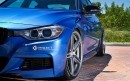 Estoril Blue BMW F30 3 Series on K3 Projekt Wheels