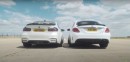 BMW M3 Drag Races Mercedes-AMG C 63 in 1,600-HP Battle, It's Not a Good Day for V8s