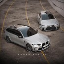 BMW M3 Touring vs. Lexus IS Sportwagon rendering by sugardesign_1