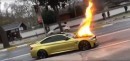 BMW M4 burning