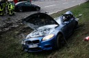 BMW M5 Autobhan crash